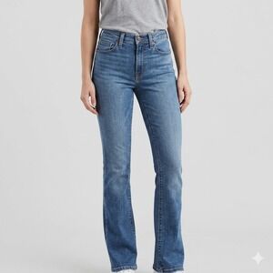 Levi's 725 High Rise Bootcut Jeans 24 Blue Stretch